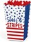 Stars and Stripes Patriotic Party Popcorn Boxes - Premium USA-Themed Favor Treat Containers for Memorial Day 4th of July Labor Day Celebrations, Red White Blue Design, Set of 12